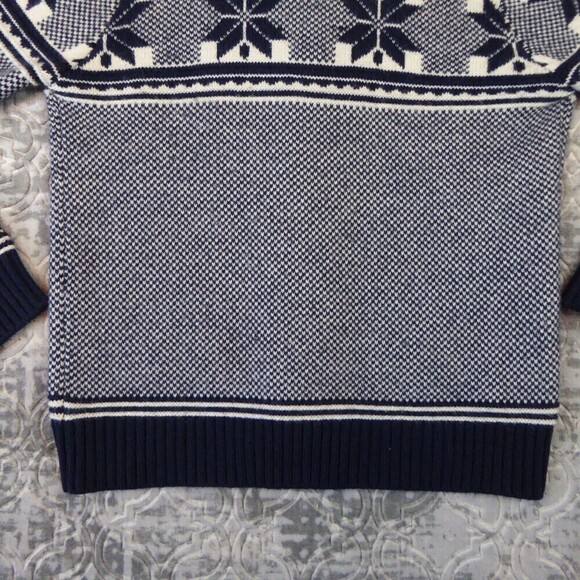 i Jeans by Buffalo Sweater Mens Large Blue Shawl Cardigan Fair Isle Nordic Wool - Picture 12 of 14